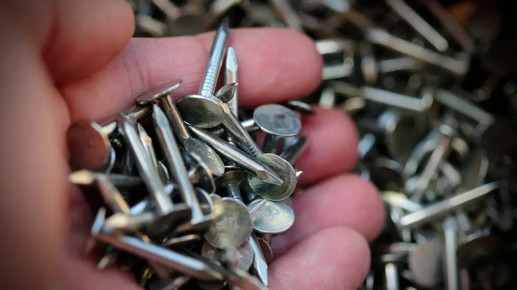 hand picking galvanized roofing nails