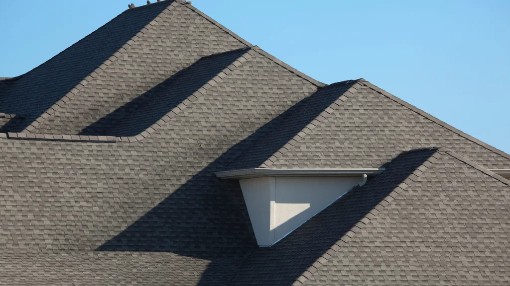 grey roofing shingles on home